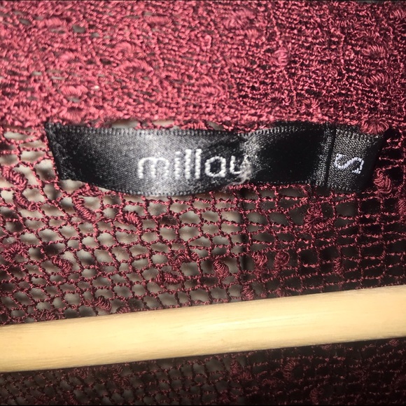 LF maroon sweater with lace - Picture 3 of 4